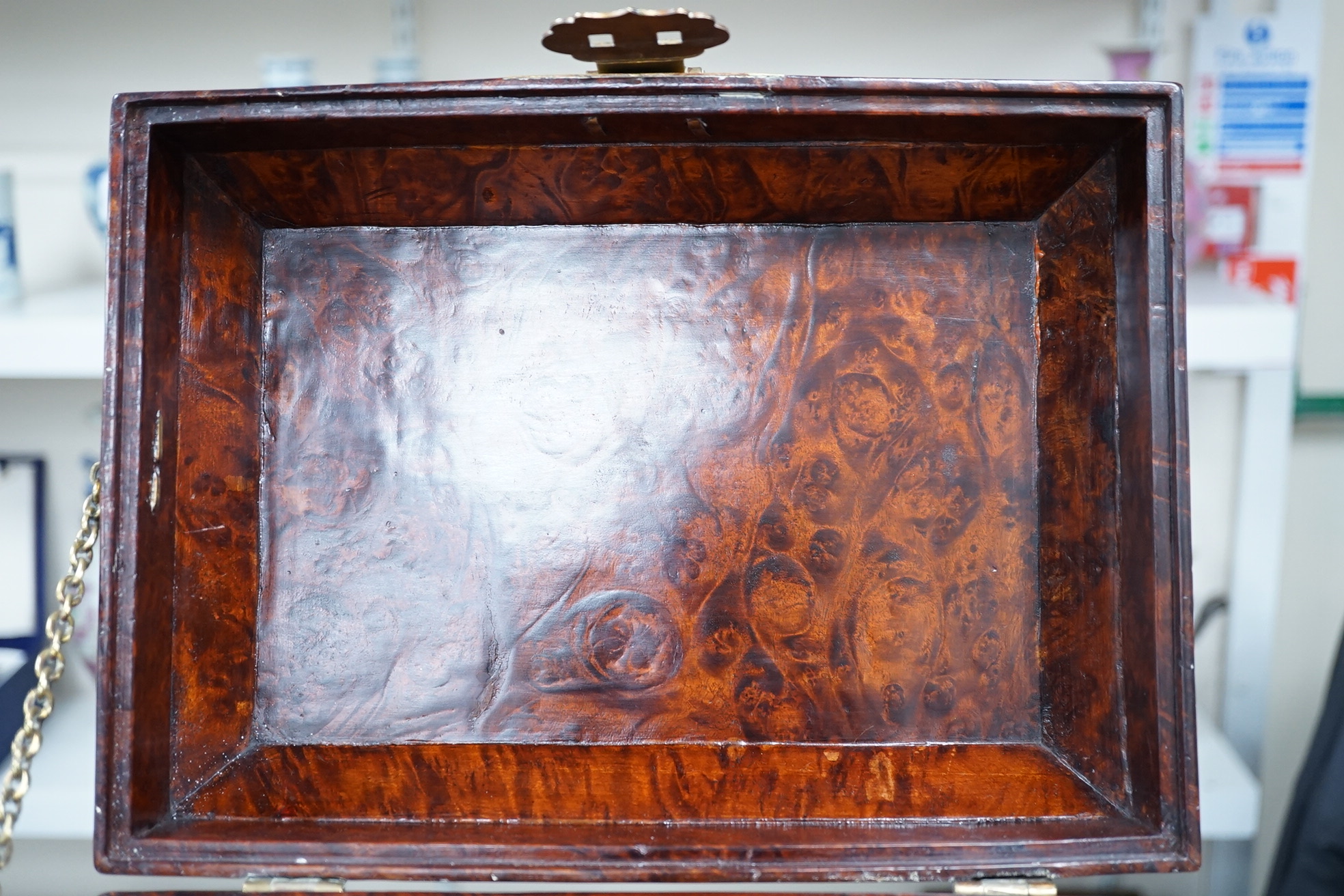 A Chinese burrwood scholar's cabinet, 19th century